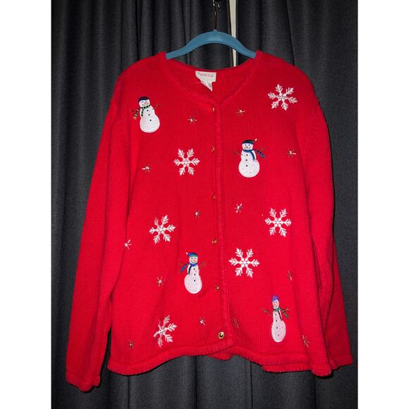 Ugly Christmas Sweater Cardigan Xmas Size Medium - Picture 1 of 3
